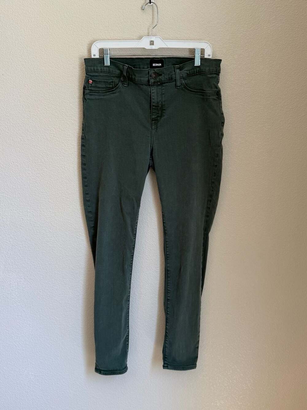 Hudson Krista Super Skinny Size 32 Green Denim Jeans